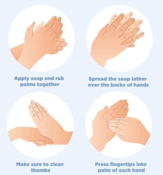 what is the correct order of steps for handwashing